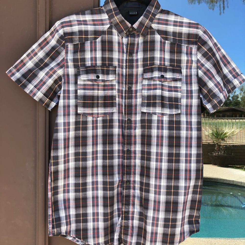 Comune UO Men’s Plaid Snap Shirt